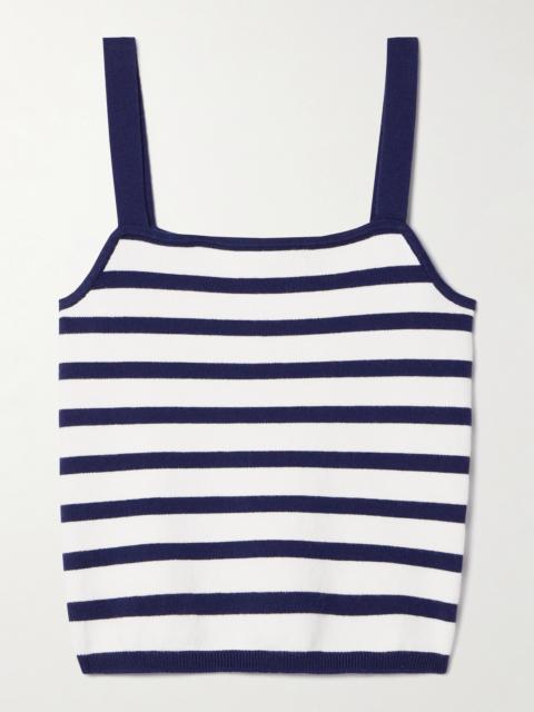 Striped Cotton-blend Tank