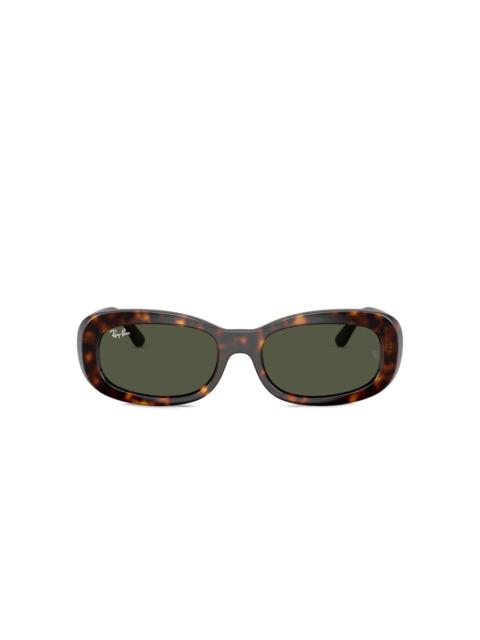 havana oval-frame sunglasses