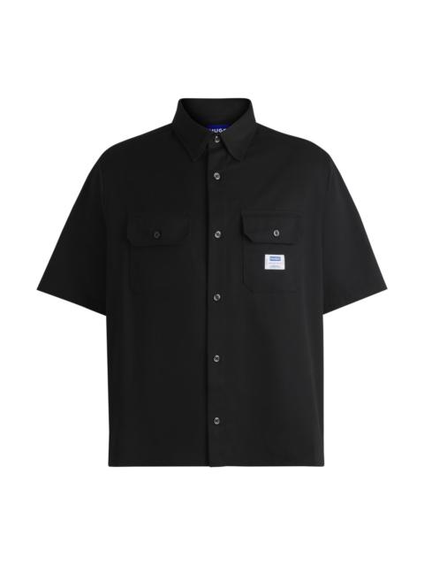 OVERSIZED-FIT SHIRT IN COTTON TWILL WITH ZIP CLOSURE