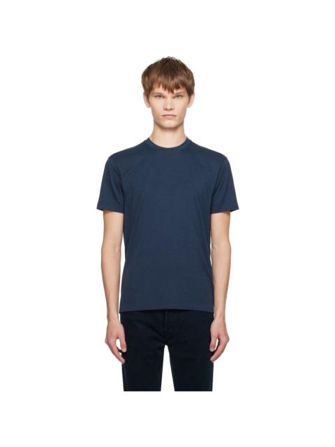 Navy Lyocell Cotton Crewneck T-shirt
