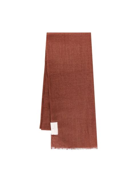 logo-label fringed scarf