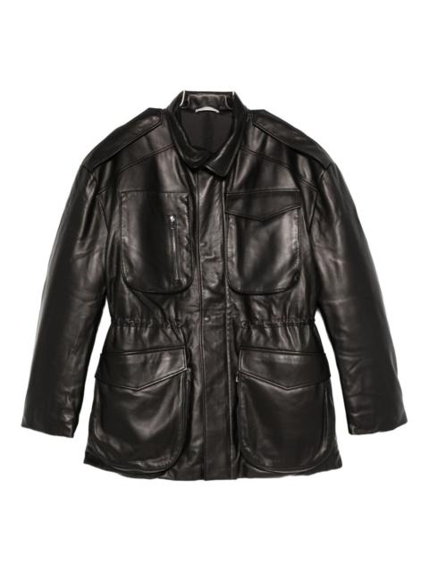 leather puffer jacket