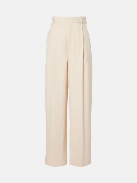 High-rise wide-leg pants