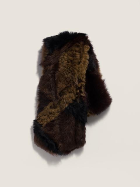 Shearling patchwork stole