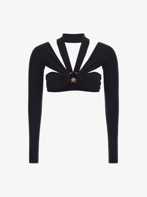 Cutout Long Sleeve Crop Top