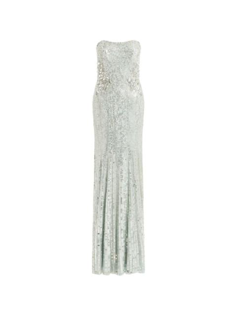 Topaz sequin-embellished maxi dress