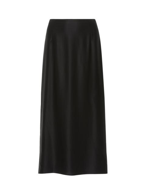 Silk-Satin Midi Skirt black