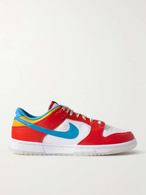 + LeBron Dunk Low QS Colour-Block Leather Sneakers
