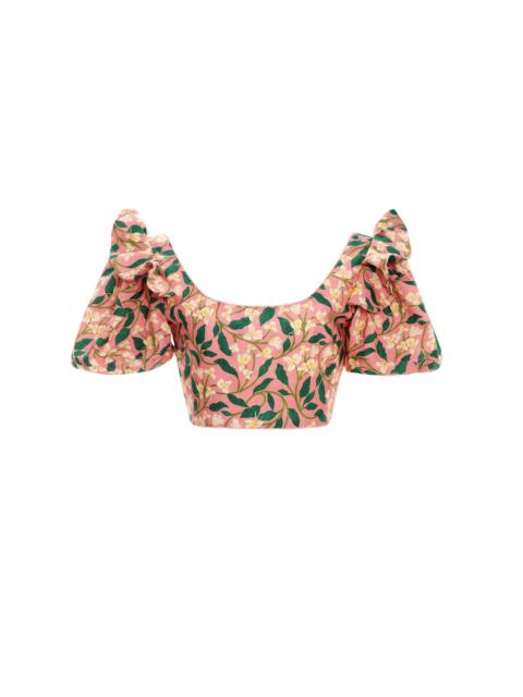 Nova Dos Gardenias Rosa Cropped Top