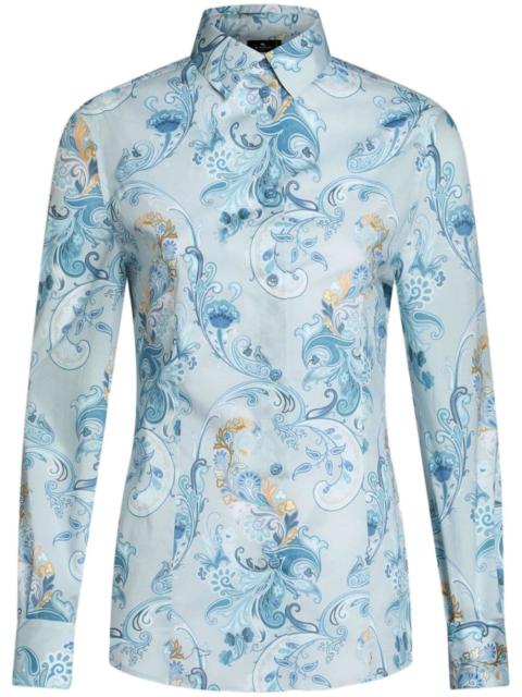 paisley-print cotton-poplin shirt
