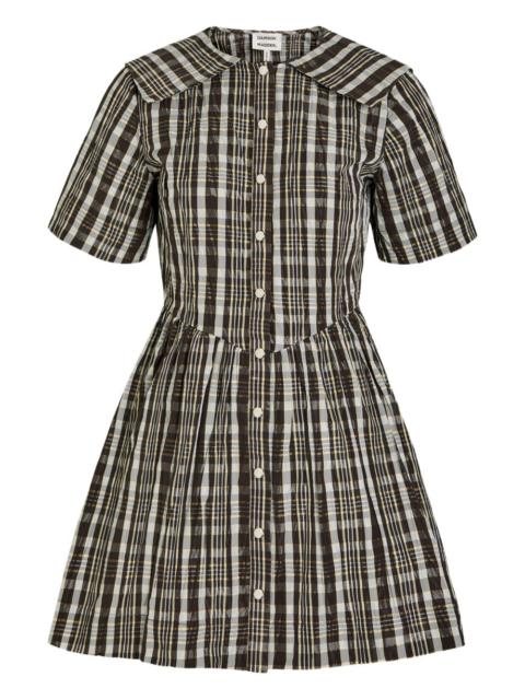 Miley checked buttoned mini shirt dress