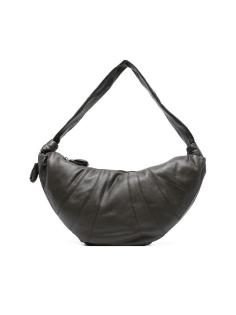 Croissant knotted leather shoulder bag