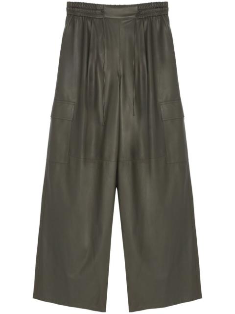 leather wide-leg trousers