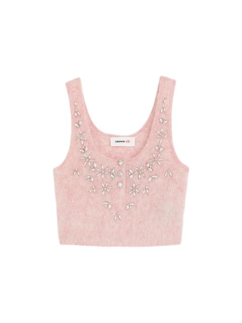Rabanne H&M Embellished Mohair-Blend Tank Top Pink