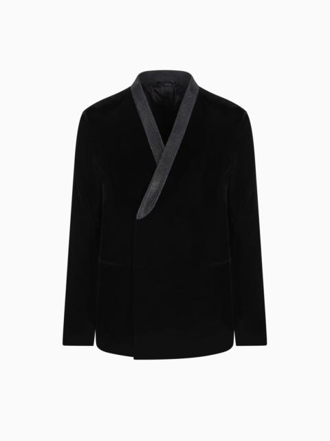 Double-breasted Giorgio’s jacket in stretch velvet
