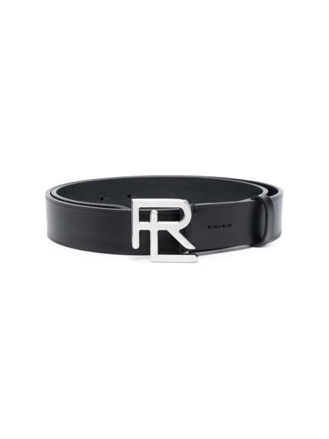logo-buckle leather belt