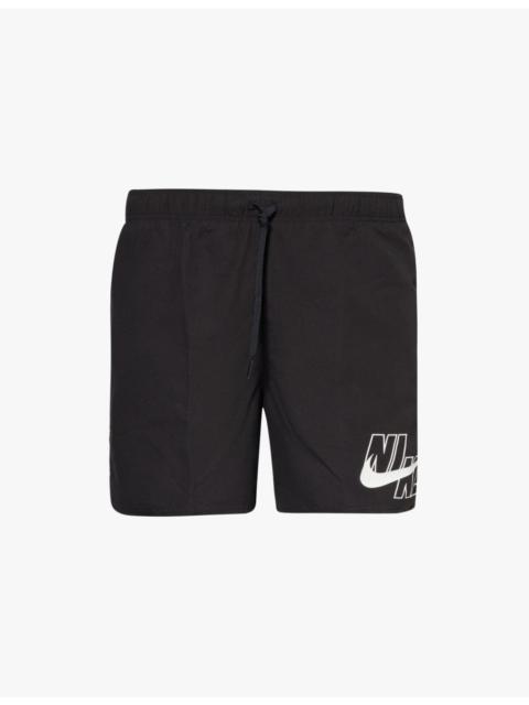 "Logo Slide 5"" Volley drawstring waistband straight leg regular-fit swim shorts"