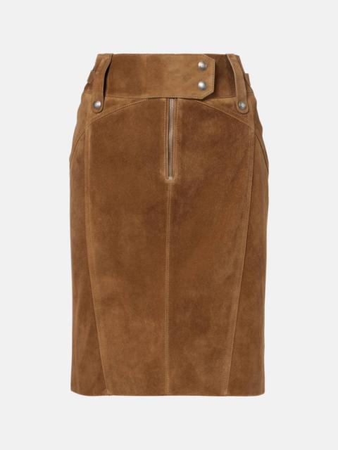 Suede pencil skirt