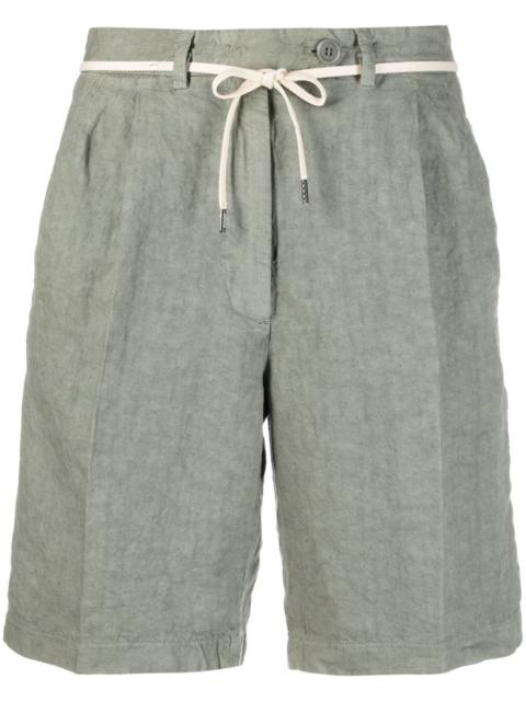 tie-waist linen shorts