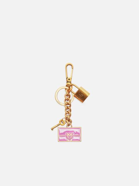 KEY RING WITH PADLOCK AND LOVE BAG CHARM