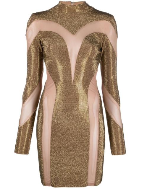crystal-embellished panelled dress