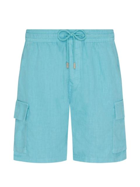 cargo linen bermuda shorts