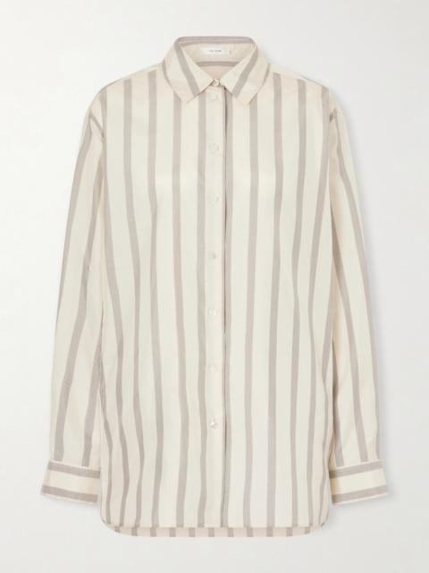 Sisilia Oversized Pinstriped Silk-twill Shirt