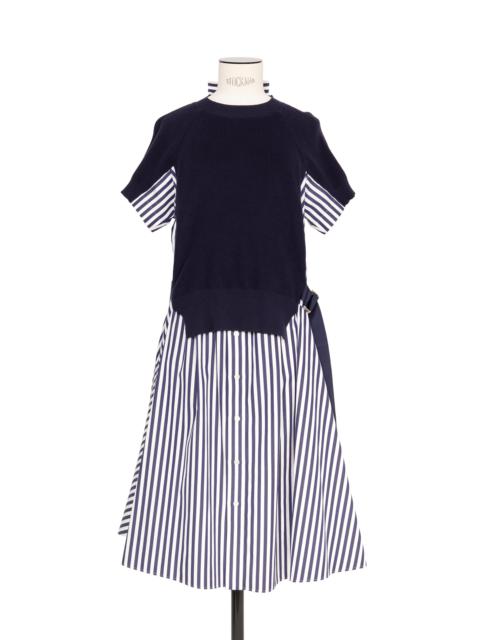 Cotton Knit x Cotton Poplin Dress