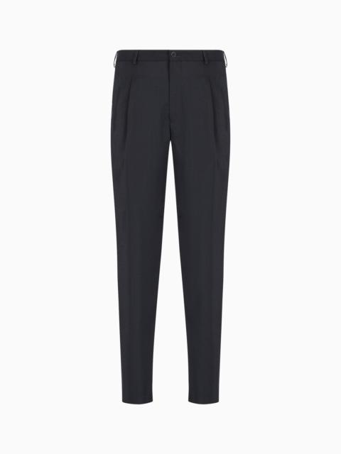 Two-dart trousers in silk-blend twill