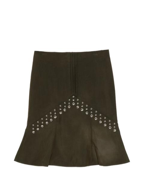 flared midi skirt