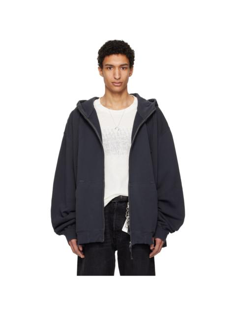 Gray Embroidered Hoodie