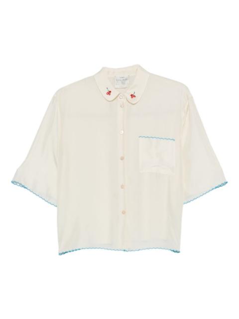 cherry-embroidery shirt