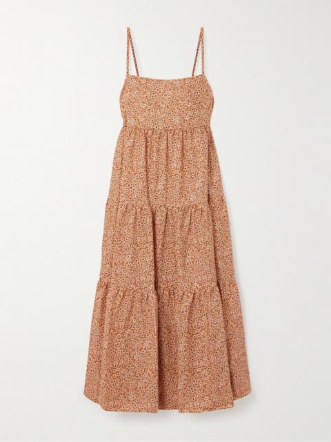 Tiered Floral-print Organic Cotton Maxi Dress