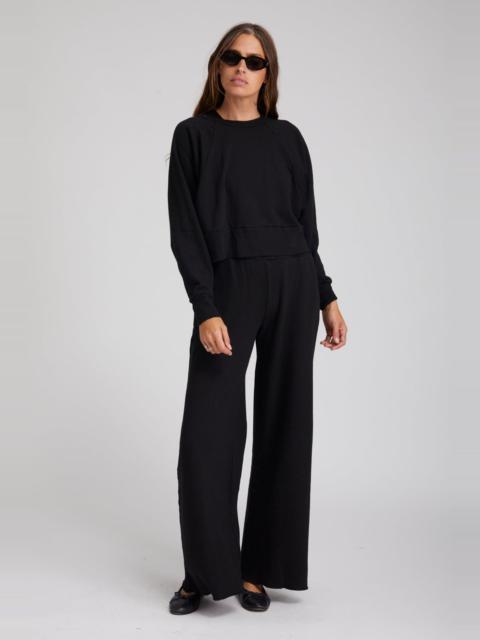 HEATHER BLACK CROPPED SWEATSHIRT