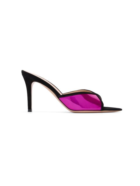 Purple & Black Confetti Mule Heeled Sandals