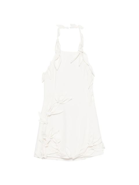 Elliana floral-appliqué mini dress