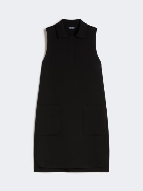 Scuba jersey polo dress - BLACK