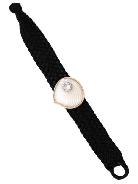 Grande Diamond Pearl Shell Leather Bracelet