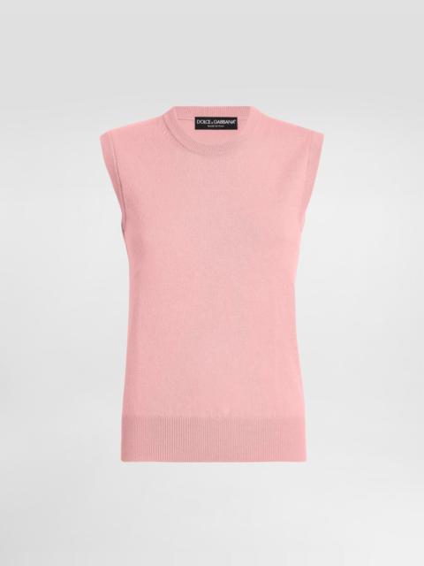 Cashmere tank top with inside-out seams