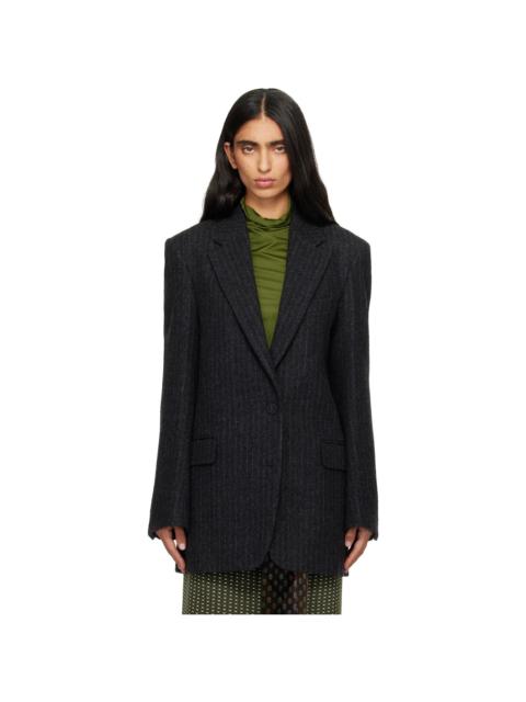 Gray Wool Melton Blazer