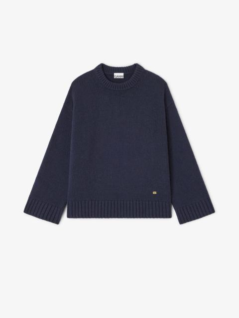 DARK BLUE WOOL MIX SWEATER