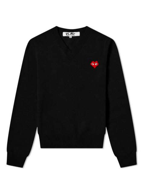 Comme des Garçons Play Invader Heart V-Neck Pullover
