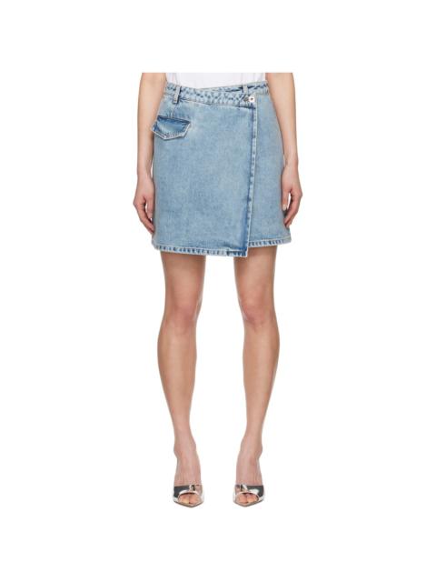 Blue Wrap Denim Miniskirt