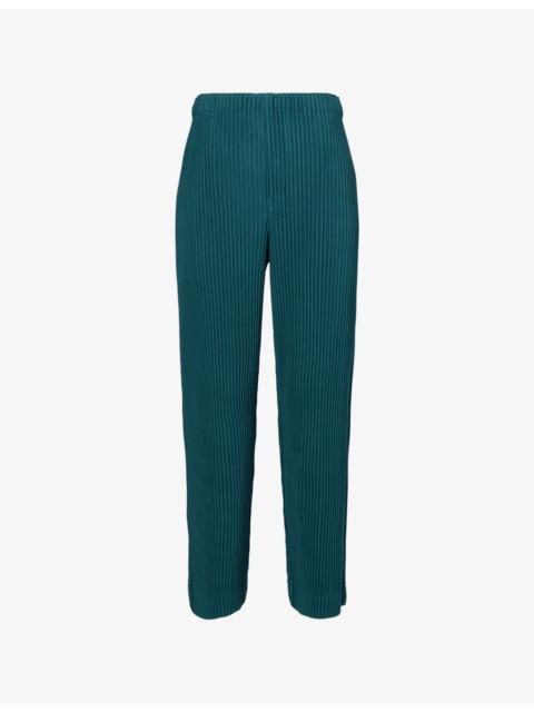 Straight-Leg Pleats Knitted Trousers