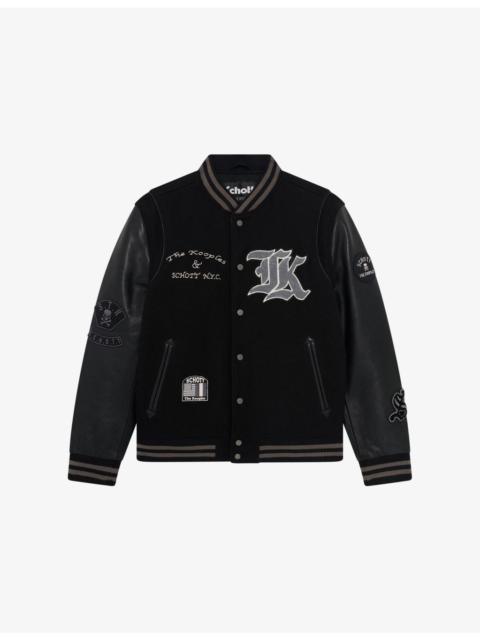 The Kooples x Schott NYC Leather Varsity Jacket