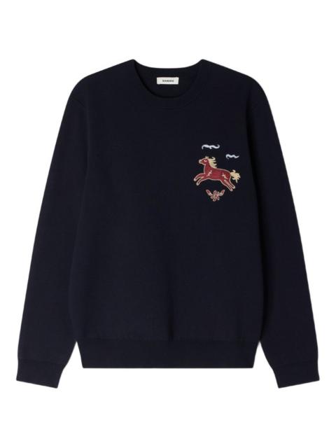 embroidery round-neck sweatshirt