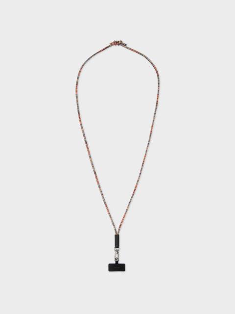 'Signature Stripe' Leather Detachable Phone Strap