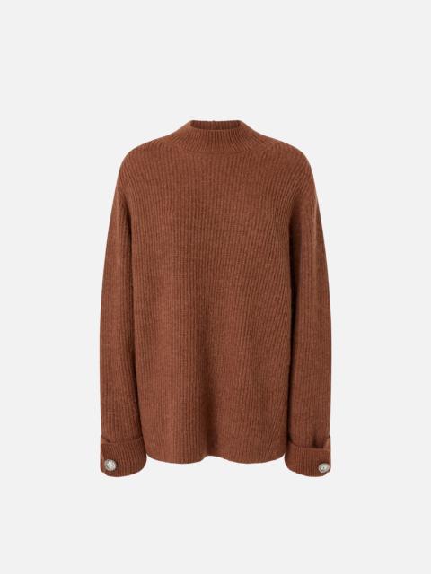 RIBBED SWEATER WITH STAND-UP NECK