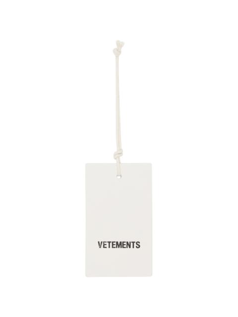 White Leather Logo Hangtag Keychain