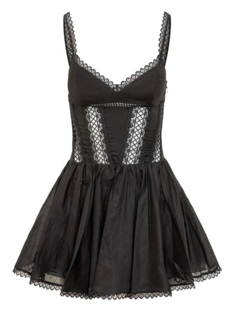 lace-trimmed skater dress
